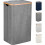Collapsible Laundry Hamper, Tall Laundry Basket with Bamboo Handles for Efficient Space Management 5