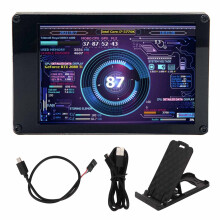 Eye-Protection 3.5Inch Monitor, Brightness Adjustment for Computer Temp Monitor and Real-Time Host Computer Status Overview