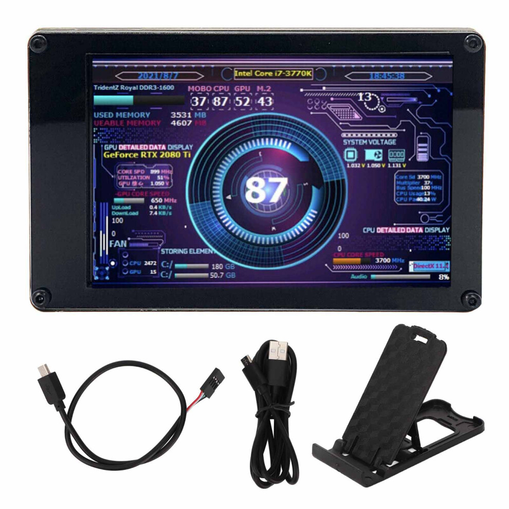 High-Definition 3.5Inch Ips Screen, Energy Saving Environmental Protection Mini Monitor For Pc Temperature Display And Computer Temp Monitor 9176269479954