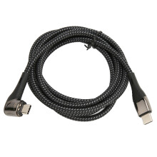 Cablu magnetic USB C cu unghi drept, încărcare rapidă PD de 1,5 m, până la 100 W, cu viteze de transfer de date de 480 Mbps, cablu de