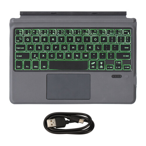 Wireless Keyboard for Microsoft Surface Devices, 7-Color Backlit with Adjustable Angle, Magnetic Attachment, Quiet Typing, Steady Bluetooth 5.0