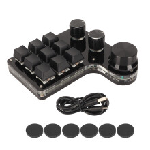 Gaming Keypad With RGB Light And Knob Controls, Compact Programmable Mechanical Keyboard Portable Multifunctional For Office Music Industrial Control