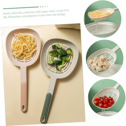 Long Handle Pasta Strainer Spoon Durable Plastic Slotted Serving Spoon for Cooking Noodles 1