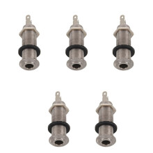 5X Tomada de Entrada de Cilindro com Rosca Cromada para Guitarra Elétrica Soquetes 1/4 Polegada para Guitarra Elétrica