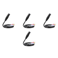 4X, 1.5M/ 5Ft Stereo Audio Splitter Patch Y Cable Cord 1 XLR Female to 2 RCA Male Plug