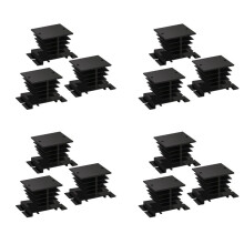 Solid State Relais Kuehlkoerper, 12PCS Aluminium Kuehlkoerper PID Temperaturregler Kuehlkoerper fuer Solid State Relais und SSR Kuehler Modul Schwarz