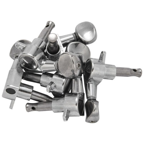 5X Fleur Tuning Pegs / Strings for Stratocaster / Tele / Acoustic Guitar 6L Silver 1