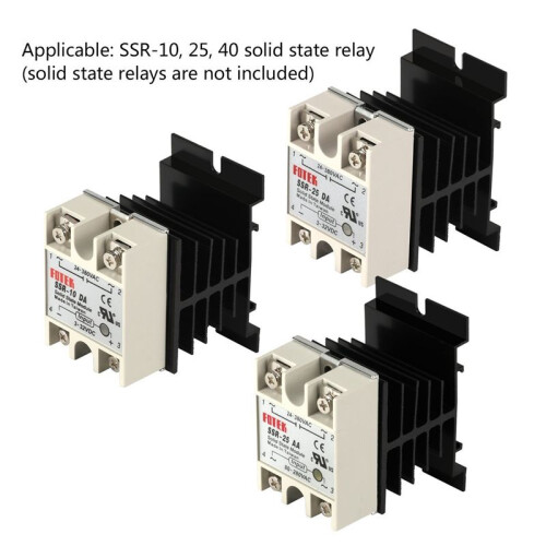 Solid State Relay Heat Sink,12PCS Heatsink PID Temperature Controller Heat Sink for Solid State Relay and SSR Radiator 1