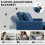 Homcom HOMCOM 2 Seater Pull Out Sofa Bed with Pockets for Living Room Dark Blue 5