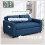 Homcom HOMCOM 2 Seater Pull Out Sofa Bed with Pockets for Living Room Dark Blue 6