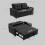 Homcom HOMCOM 2 Seater Pull Out Sofa Bed with Pockets for Living Room Black 3