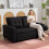 Homcom HOMCOM 2 Seater Pull Out Sofa Bed with Pockets for Living Room Black 1