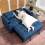 Homcom HOMCOM 2 Seater Pull Out Sofa Bed with Pockets for Living Room Dark Blue 8