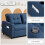Homcom HOMCOM 2 Seater Pull Out Sofa Bed with Pockets for Living Room Dark Blue 7