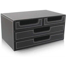 File Cabinet Organizer With Drawers And Storage Boxes For Office Desktop Black