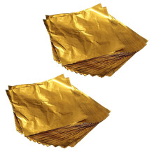 200 Stueck Quadrat Suessigkeiten Candy Schokolade Lolly Papier Aluminiumfolie Wrappers Gold