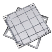Stainless Steel Invisible Manhole Cover 40x40x8cm RustResistant for Outdoor Garden Patio