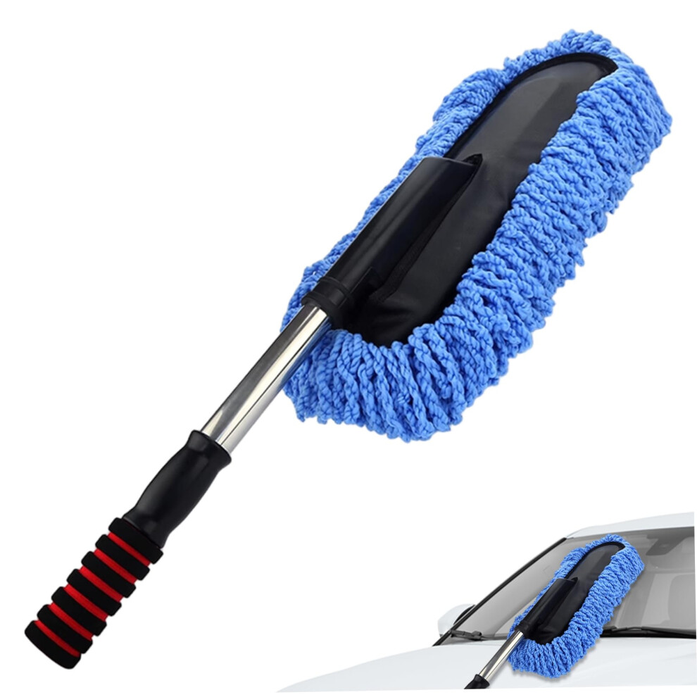 Car Duster Scratch Microfiber With Retractable Stainless Steel Handle For Exterior Cleaning 9189345304255