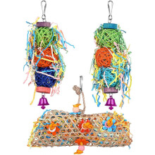 Birds Toys Parrot Bite Toy Bird Hanging Toys Rattan Balls Shredder Toy Foraging Hanging Toys