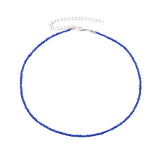 Colliers de brins de perles uniques, charmant ras du-bleu foncé