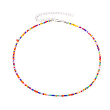 Colliers de perles bohème colorés pour femmes,-couleur mélangée