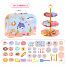 (Ocean tea set) Teapot Toy Set PlayHouse Toy For Girl Dessert Toy Set AfternoonTea Toy Set Simulation Kitchen Toy Role-playing Toy