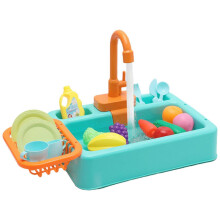 (Green) Dish Wash Toy Kitchen Toy PlayHouse Toy Role-playing Toy Sink Toy Dishwasher Playing Toy With Running Water Yellow