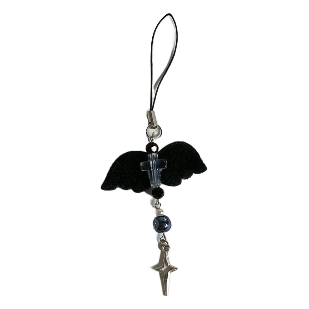 Star Syringe Pendant Plush Wing Tassels Girl Heart-Astral Black 7732000894633