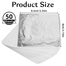 Professional Factory Silver Leaf Sheets, Imitation Silver For Art Crafts, Home Decoration, Bright And Consistent Shade, Enhances Decoration, Easy To