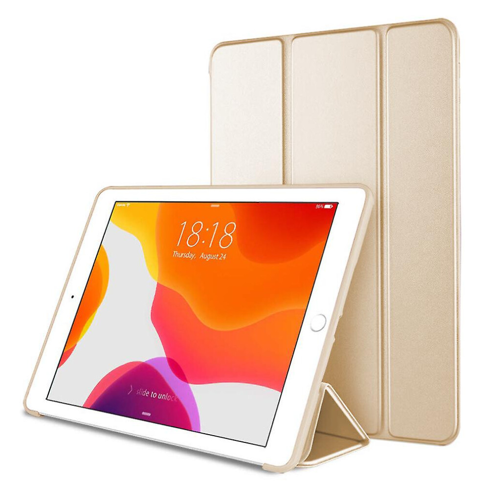 Romantic Symphony: Leather Case For Apple Ipad 9.7 Inch 2018/2017, Slim Folio Stand With Translucent Frosted Back, Adjustable Angles And Auto Gold 9433291885635