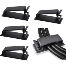 Selbstklebender Kabelhalter für mehrere Kabel 10er-Pack Schwarz