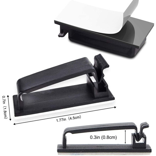 Self-adhesive cable holder for multiple cables 10-pack Black 2