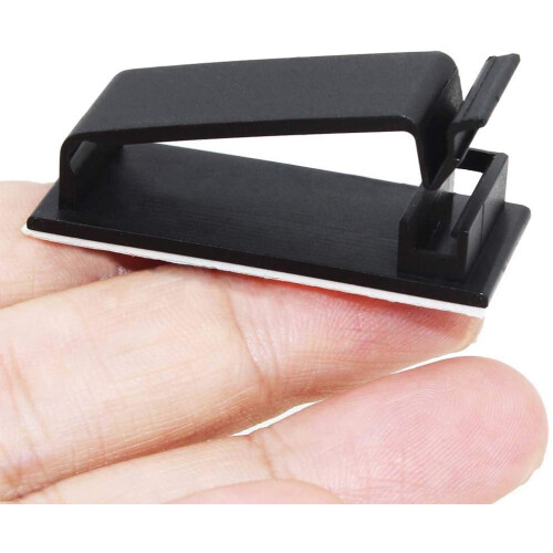 Self-adhesive cable holder for multiple cables 10-pack Black 1
