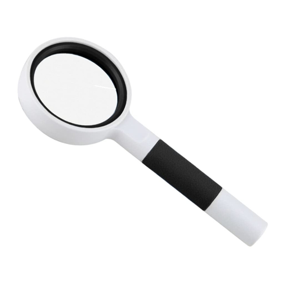 Black Magnifying Glass Handheld Magnifier 50Mm Lens Diameter Reading Tool Lightweight Compact Portable