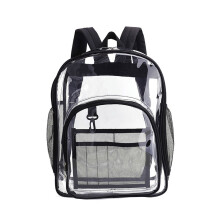 Waterproof PVC Material Transparent Backpack with Padded Straps Heavy Duty Clear Backpack for Stadium Approved Large Capacity School Use Multi