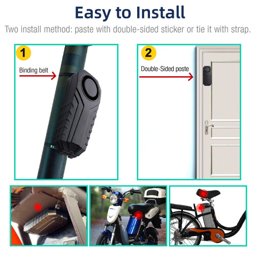 Allarme bicicletta con telecomando 113 dB Black 2