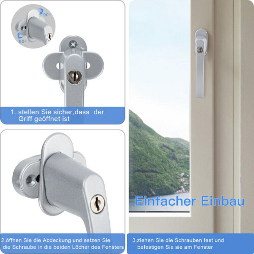 Sleek Security Solution, Aluminum Alloy Window Handle with Ergonomic Child Safety Lock 1
