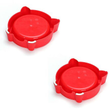 (As show, RED) Healthy Plastic Cat Face Bowl Cartoon Small Pet Bowl