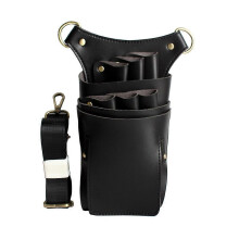 (As show, red) Scissors Pouch Leather Salon Barber Hairdressing Scissors Holster Hair Stylist Tools Bag