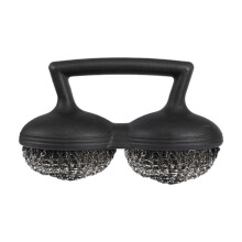 Heavy Duty Grill Cleaning Brush with Dual Wire Bristles and Ergonomic Grip for Outdoor BBQ