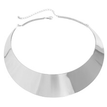Übertriebene Metalldraht-Halskette mit offener Manschette-Silber