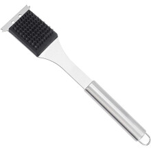 BBQ Grill Brush with Scraper, 17.3 Inch Long Handle Stainless Steel Outdoor Grill Cleaning Brush