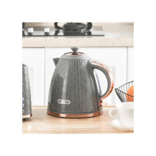 HOMCOM 3kW Rapid Boil Honeycomb Kettle - Grey. 1