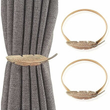 Modern Style Ties For Drapes, Feather Shape Decor With Spring Design Hooks, Easy To Use Curtain Accessories For A Quick Home Makeover, Suitable For