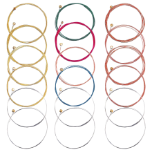 Strings of Brilliance, Acoustic Guitar Replacement, Premium Quality Steel String for Crystal Clear Bright Tone, Multicolor Strings for Beginner