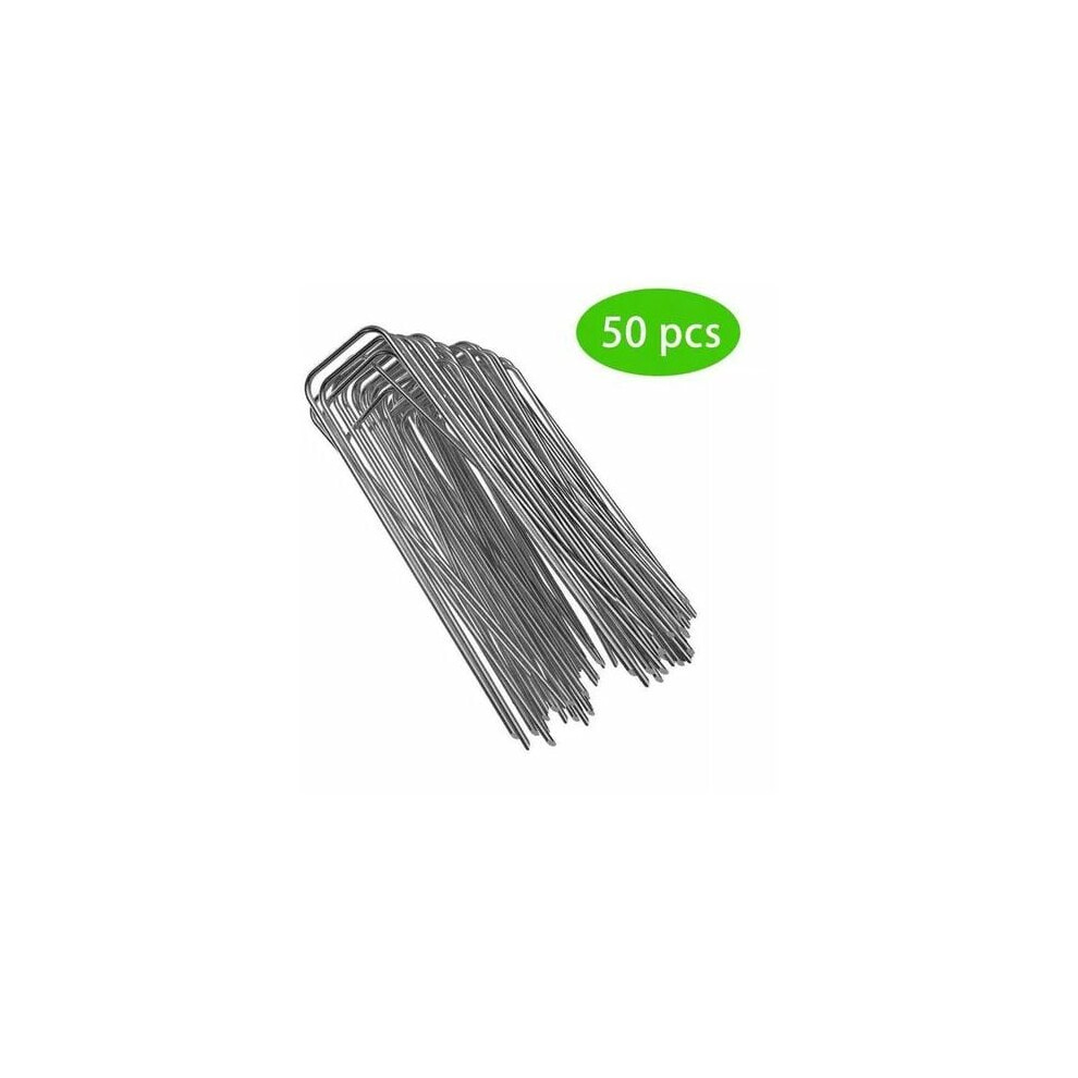 Hot-Dip Galvanized Garden Staples, Landscape Staples For Artificial Turf Nails, Fixed Fences, Tent Fixation, U-Shaped Stainless Steel Design For Easy 9441426966630