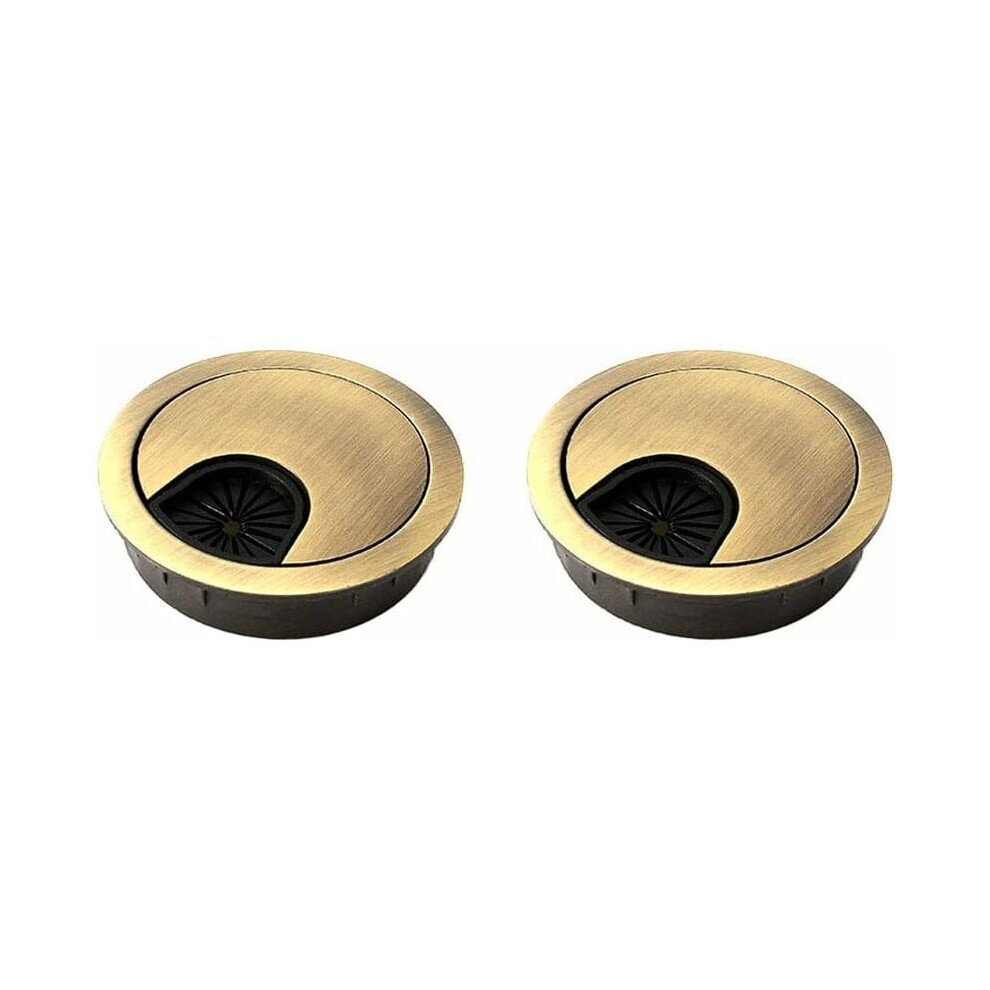 Cable Management, Desk Grommets With Removable Cover For Simple Installation, Zinc Alloy Wire Organizer With Bronze Finish, Enhance Table Cleanliness 9358999367545