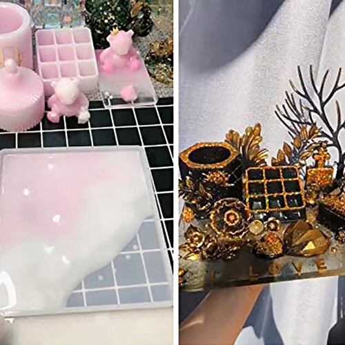 Διαφανές καλούπι για χύτευση ρητίνης DIY, εύκαμπτο καλούπι δίσκου σιλικόνης με 2