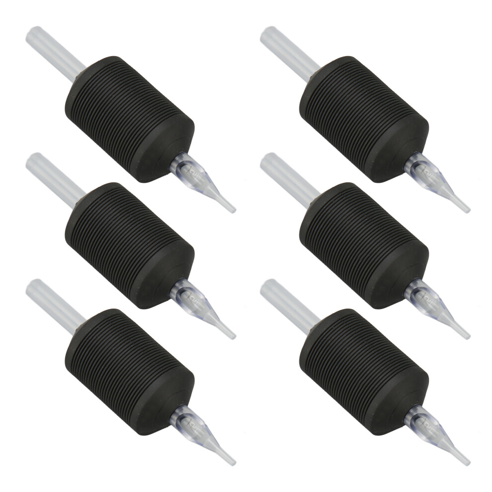 Black 20Pcs Silicone 30Mm 5Rt Tattoo Handle Grip Tubes