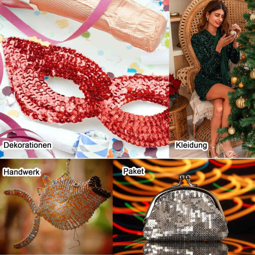 Χαλαρές Πούλιες για Χειροτεχνίες DIY, Πλαστικές Χάντρες Παγιέτ σε Διάφορα Χρώματα, 2